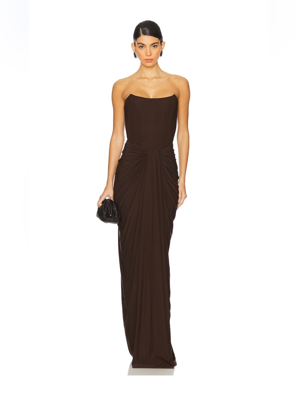 Deme by Gabriella Dark Brown Pearl Gown